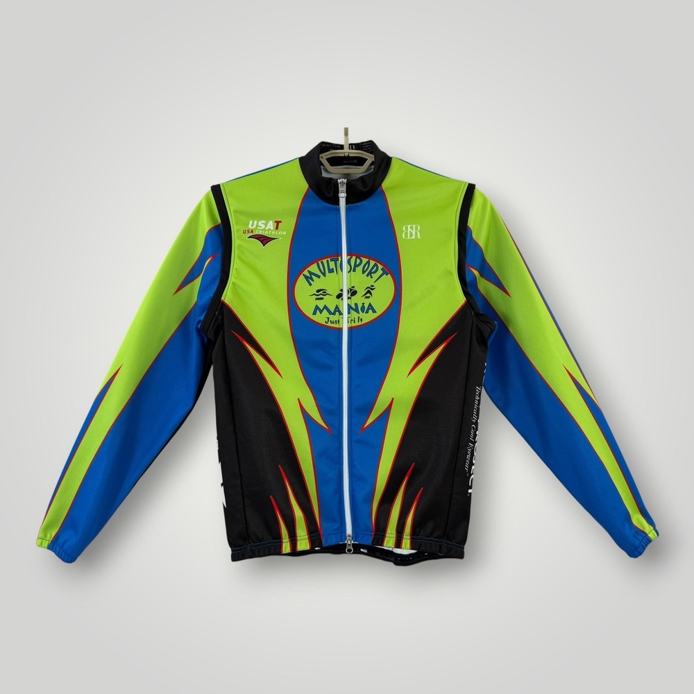 BR Jacket Womens Medium Multicolor Multisport Mania Full Zip Cycling Triathlon
